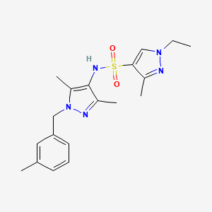 molecular formula C19H25N5O2S B4382155 N-[3,5-dimethyl-1-(3-methylbenzyl)-1H-pyrazol-4-yl]-1-ethyl-3-methyl-1H-pyrazole-4-sulfonamide 