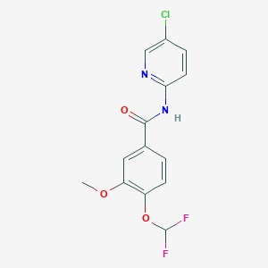 molecular formula C14H11ClF2N2O3 B4382169 N-(5-chloropyridin-2-yl)-4-(difluoromethoxy)-3-methoxybenzamide 