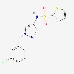 molecular formula C14H12ClN3O2S2 B4382191 N-[1-(3-chlorobenzyl)-1H-pyrazol-4-yl]-2-thiophenesulfonamide 