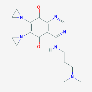 molecular formula C17H22N6O2 B043824 6,7-Bis(1-aziridinyl)-4-((3-(N,N-dimethylamino)propyl)amino)-5,8-quinazolinedione CAS No. 120075-43-6