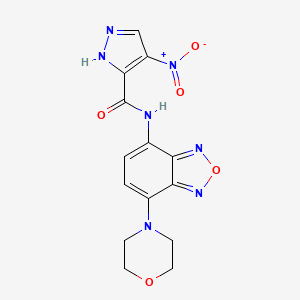 molecular formula C14H13N7O5 B4382469 N-(7-MORPHOLINO-2,1,3-BENZOXADIAZOL-4-YL)-4-NITRO-1H-PYRAZOLE-3-CARBOXAMIDE 