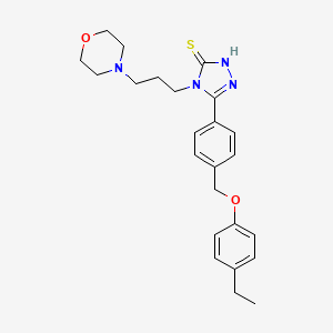molecular formula C24H30N4O2S B4382680 5-{4-[(4-ETHYLPHENOXY)METHYL]PHENYL}-4-(3-MORPHOLINOPROPYL)-4H-1,2,4-TRIAZOL-3-YLHYDROSULFIDE 