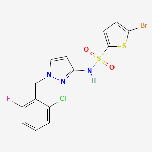 molecular formula C14H10BrClFN3O2S2 B4383043 5-BROMO-N~2~-[1-(2-CHLORO-6-FLUOROBENZYL)-1H-PYRAZOL-3-YL]-2-THIOPHENESULFONAMIDE 