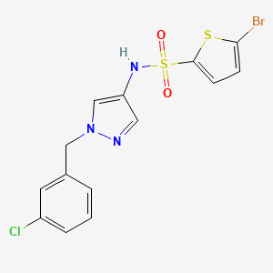 molecular formula C14H11BrClN3O2S2 B4383070 5-BROMO-N~2~-[1-(3-CHLOROBENZYL)-1H-PYRAZOL-4-YL]-2-THIOPHENESULFONAMIDE 