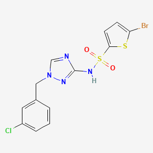 molecular formula C13H10BrClN4O2S2 B4383082 5-bromo-N-[1-[(3-chlorophenyl)methyl]-1,2,4-triazol-3-yl]thiophene-2-sulfonamide CAS No. 827593-21-5