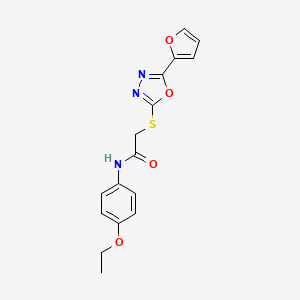 molecular formula C16H15N3O4S B4383302 N~1~-(4-ETHOXYPHENYL)-2-{[5-(2-FURYL)-1,3,4-OXADIAZOL-2-YL]SULFANYL}ACETAMIDE 