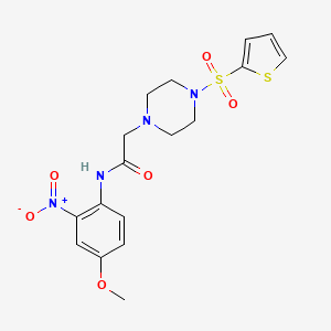 molecular formula C17H20N4O6S2 B4383382 N~1~-(4-METHOXY-2-NITROPHENYL)-2-[4-(2-THIENYLSULFONYL)PIPERAZINO]ACETAMIDE 