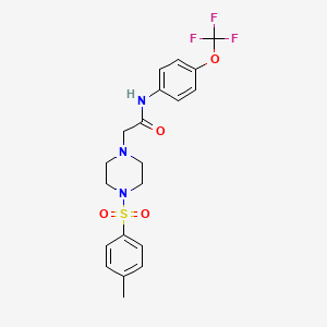 molecular formula C20H22F3N3O4S B4383396 2-{4-[(4-METHYLPHENYL)SULFONYL]PIPERAZINO}-N~1~-[4-(TRIFLUOROMETHOXY)PHENYL]ACETAMIDE 