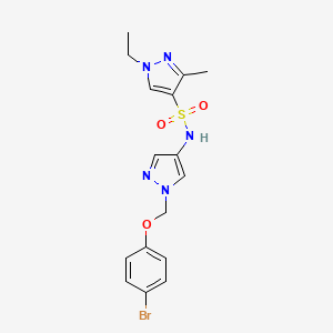 molecular formula C16H18BrN5O3S B4383424 N~4~-{1-[(4-BROMOPHENOXY)METHYL]-1H-PYRAZOL-4-YL}-1-ETHYL-3-METHYL-1H-PYRAZOLE-4-SULFONAMIDE 