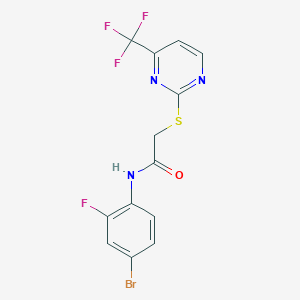 molecular formula C13H8BrF4N3OS B4383452 N~1~-(4-BROMO-2-FLUOROPHENYL)-2-{[4-(TRIFLUOROMETHYL)-2-PYRIMIDINYL]SULFANYL}ACETAMIDE 