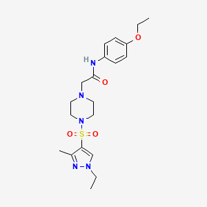 molecular formula C20H29N5O4S B4383483 N~1~-(4-ETHOXYPHENYL)-2-{4-[(1-ETHYL-3-METHYL-1H-PYRAZOL-4-YL)SULFONYL]PIPERAZINO}ACETAMIDE 