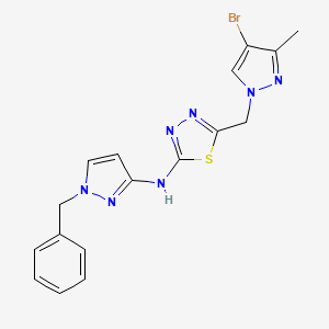 molecular formula C17H16BrN7S B4383581 N-(1-benzyl-1H-pyrazol-3-yl)-N-{5-[(4-bromo-3-methyl-1H-pyrazol-1-yl)methyl]-1,3,4-thiadiazol-2-yl}amine 