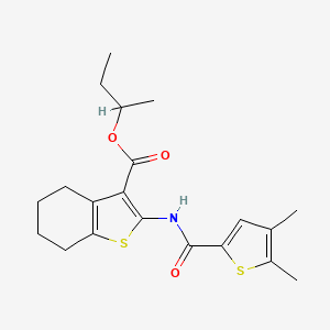 molecular formula C20H25NO3S2 B4383598 sec-butyl 2-{[(4,5-dimethyl-2-thienyl)carbonyl]amino}-4,5,6,7-tetrahydro-1-benzothiophene-3-carboxylate 