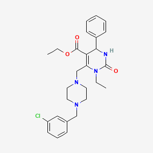 molecular formula C27H33ClN4O3 B4383861 ETHYL 6-{[4-(3-CHLOROBENZYL)PIPERAZINO]METHYL}-1-ETHYL-2-OXO-4-PHENYL-1,2,3,4-TETRAHYDRO-5-PYRIMIDINECARBOXYLATE 