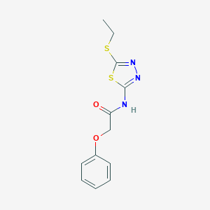 molecular formula C12H13N3O2S2 B438420 N-[5-(ethylsulfanyl)-1,3,4-thiadiazol-2-yl]-2-phenoxyacetamide CAS No. 354141-34-7