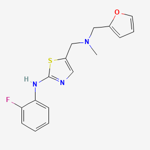 molecular formula C16H16FN3OS B4384289 N-(2-fluorophenyl)-5-{[(2-furylmethyl)(methyl)amino]methyl}-1,3-thiazol-2-amine 