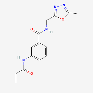 molecular formula C14H16N4O3 B4384353 N-[(5-methyl-1,3,4-oxadiazol-2-yl)methyl]-3-(propionylamino)benzamide 