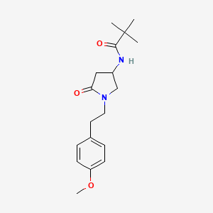 molecular formula C18H26N2O3 B4384373 N-{1-[2-(4-methoxyphenyl)ethyl]-5-oxo-3-pyrrolidinyl}-2,2-dimethylpropanamide 