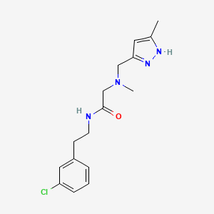 molecular formula C16H21ClN4O B4384425 N-[2-(3-chlorophenyl)ethyl]-2-{methyl[(5-methyl-1H-pyrazol-3-yl)methyl]amino}acetamide 