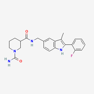 molecular formula C23H25FN4O2 B4384581 N~3~-{[2-(2-fluorophenyl)-3-methyl-1H-indol-5-yl]methyl}-1,3-piperidinedicarboxamide 