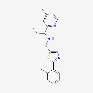 molecular formula C20H23N3S B4384584 N-{[2-(2-methylphenyl)-1,3-thiazol-5-yl]methyl}-1-(4-methylpyridin-2-yl)propan-1-amine 