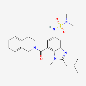 molecular formula C24H31N5O3S B4384653 N'-[7-(3,4-dihydro-2(1H)-isoquinolinylcarbonyl)-2-isobutyl-1-methyl-1H-benzimidazol-5-yl]-N,N-dimethylsulfamide 