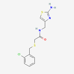 molecular formula C13H14ClN3OS2 B4384771 N-[(2-amino-1,3-thiazol-4-yl)methyl]-2-[(2-chlorobenzyl)thio]acetamide 