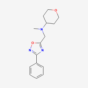 molecular formula C15H19N3O2 B4384800 N-methyl-N-[(3-phenyl-1,2,4-oxadiazol-5-yl)methyl]tetrahydro-2H-pyran-4-amine 