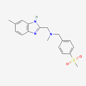 molecular formula C18H21N3O2S B4384951 N-methyl-1-(5-methyl-1H-benzimidazol-2-yl)-N-[4-(methylsulfonyl)benzyl]methanamine 