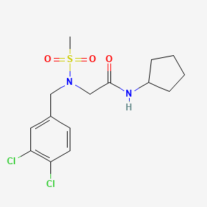 molecular formula C15H20Cl2N2O3S B4385026 N-CYCLOPENTYL-2-{N-[(3,4-DICHLOROPHENYL)METHYL]METHANESULFONAMIDO}ACETAMIDE 