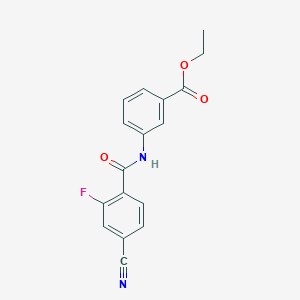 molecular formula C17H13FN2O3 B4385060 ethyl 3-[(4-cyano-2-fluorobenzoyl)amino]benzoate 