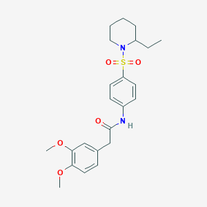 molecular formula C23H30N2O5S B4385103 2-(3,4-dimethoxyphenyl)-N-{4-[(2-ethylpiperidin-1-yl)sulfonyl]phenyl}acetamide 