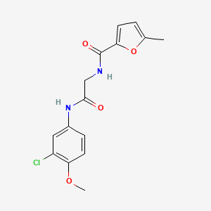 molecular formula C15H15ClN2O4 B4385129 N-[2-(3-chloro-4-methoxyanilino)-2-oxoethyl]-5-methylfuran-2-carboxamide 