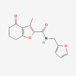 molecular formula C15H15NO4 B4385164 N-(furan-2-ylmethyl)-3-methyl-4-oxo-4,5,6,7-tetrahydro-1-benzofuran-2-carboxamide 