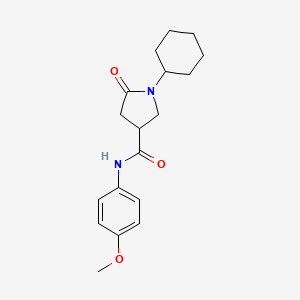 molecular formula C18H24N2O3 B4385241 1-cyclohexyl-N-(4-methoxyphenyl)-5-oxopyrrolidine-3-carboxamide 
