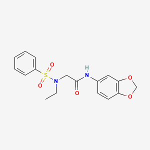 molecular formula C17H18N2O5S B4385278 N-(2H-1,3-BENZODIOXOL-5-YL)-2-(N-ETHYLBENZENESULFONAMIDO)ACETAMIDE 