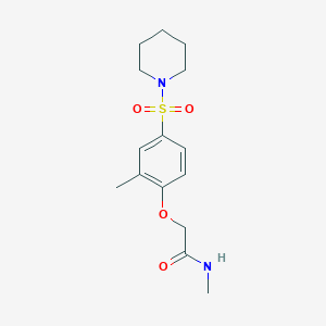 molecular formula C15H22N2O4S B4385287 N-METHYL-2-[2-METHYL-4-(PIPERIDINE-1-SULFONYL)PHENOXY]ACETAMIDE 