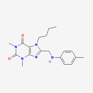 molecular formula C19H25N5O2 B4385308 7-Butyl-1,3-dimethyl-8-[(4-methylanilino)methyl]purine-2,6-dione 