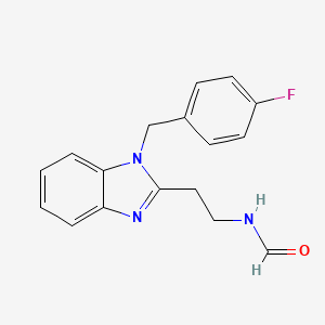 molecular formula C17H16FN3O B4385392 N-(2-{1-[(4-FLUOROPHENYL)METHYL]-1H-1,3-BENZODIAZOL-2-YL}ETHYL)FORMAMIDE 