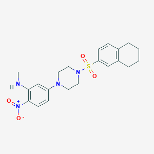 molecular formula C21H26N4O4S B4385464 N-methyl-2-nitro-5-[4-(5,6,7,8-tetrahydronaphthalen-2-ylsulfonyl)piperazin-1-yl]aniline 