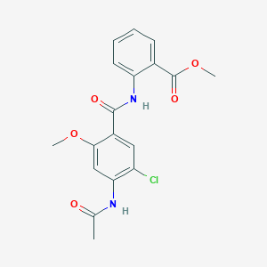 molecular formula C18H17ClN2O5 B4385555 METHYL 2-(5-CHLORO-4-ACETAMIDO-2-METHOXYBENZAMIDO)BENZOATE 