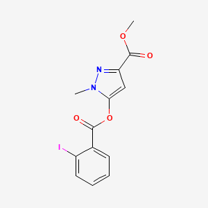 molecular formula C13H11IN2O4 B4385569 Methyl 5-(2-iodobenzoyl)oxy-1-methylpyrazole-3-carboxylate 