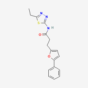 molecular formula C17H17N3O2S B4385576 N-(5-ethyl-1,3,4-thiadiazol-2-yl)-3-(5-phenyl-2-furyl)propanamide 