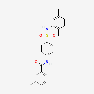 molecular formula C22H22N2O3S B4385610 N-(4-{[(2,5-dimethylphenyl)amino]sulfonyl}phenyl)-3-methylbenzamide 
