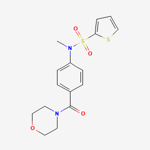 molecular formula C16H18N2O4S2 B4385644 N-methyl-N-[4-(4-morpholinylcarbonyl)phenyl]-2-thiophenesulfonamide 