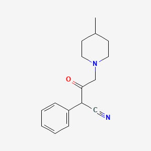 molecular formula C16H20N2O B4385674 4-(4-Methylpiperidin-1-yl)-3-oxo-2-phenylbutanenitrile 