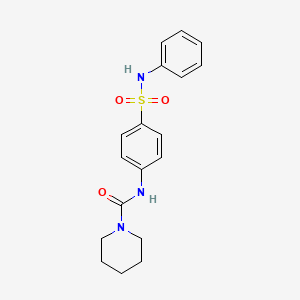 molecular formula C18H21N3O3S B4385693 N-[4-(phenylsulfamoyl)phenyl]piperidine-1-carboxamide 