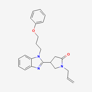 molecular formula C23H25N3O2 B4385716 4-[1-(3-PHENOXYPROPYL)-1H-1,3-BENZODIAZOL-2-YL]-1-(PROP-2-EN-1-YL)PYRROLIDIN-2-ONE 