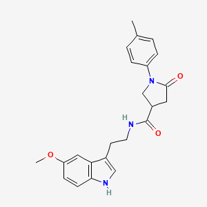molecular formula C23H25N3O3 B4385812 N-[2-(5-methoxy-1H-indol-3-yl)ethyl]-1-(4-methylphenyl)-5-oxopyrrolidine-3-carboxamide 