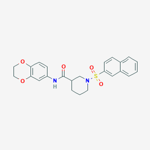 molecular formula C24H24N2O5S B4385897 N-(2,3-dihydro-1,4-benzodioxin-6-yl)-1-naphthalen-2-ylsulfonylpiperidine-3-carboxamide 
